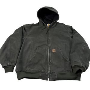 Carhartt J25 MOS Sandstone Duck Active Jacket Hooded Workwear 2XL Regular